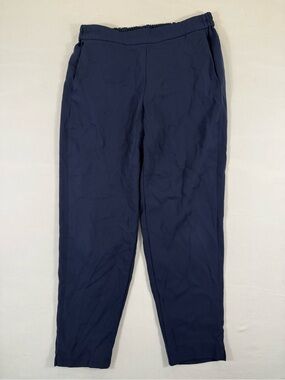 J. Crew Navy Straight-Leg Elastic-Back Chinos